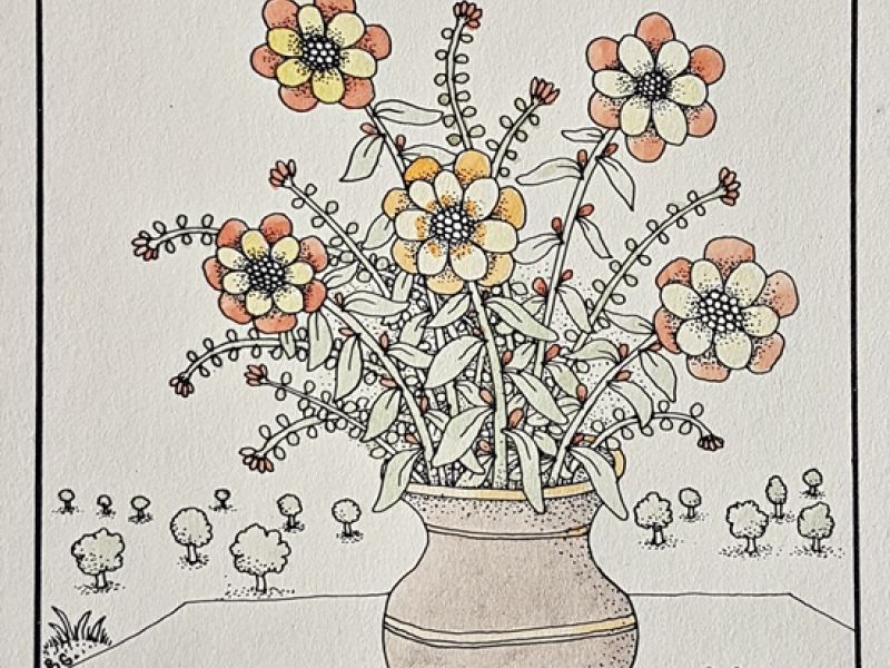 Colorful flowers in a vase