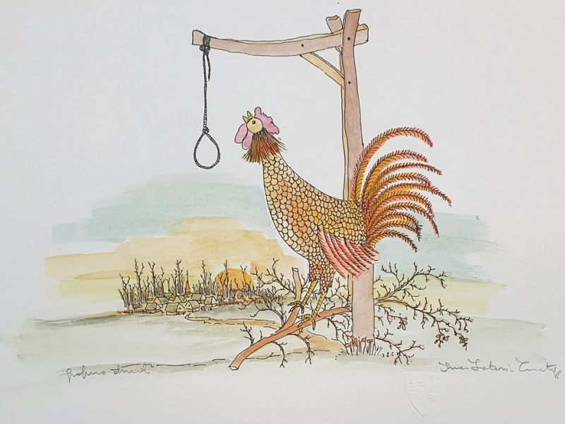 Rooster under the gallows I
