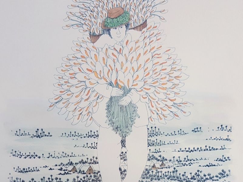 Man with flowers