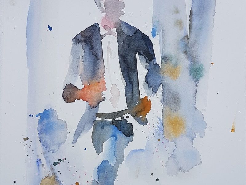 A man runs