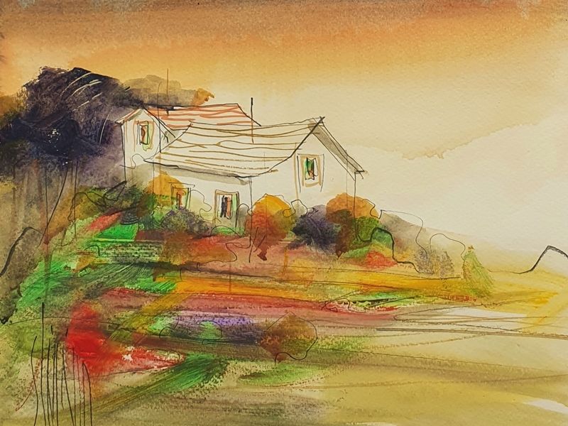 House in a field