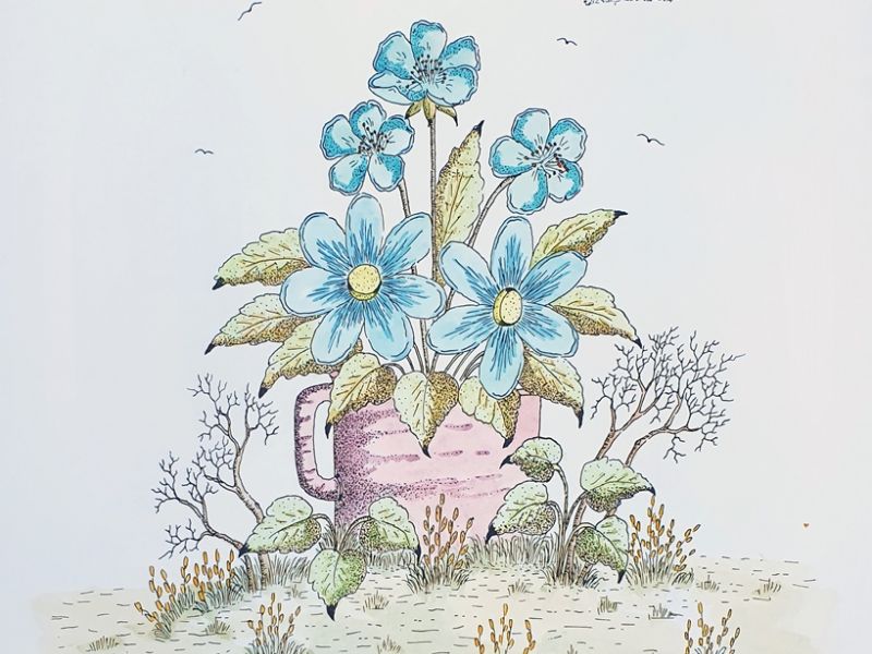 Flowers in a pot 1P