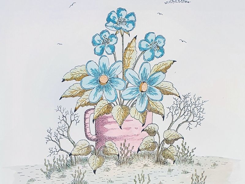 Flowers in a pot 2P