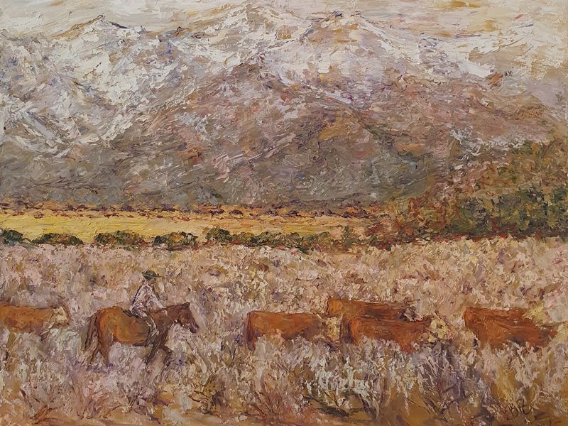 Farmer vodi krave (bez okvira)